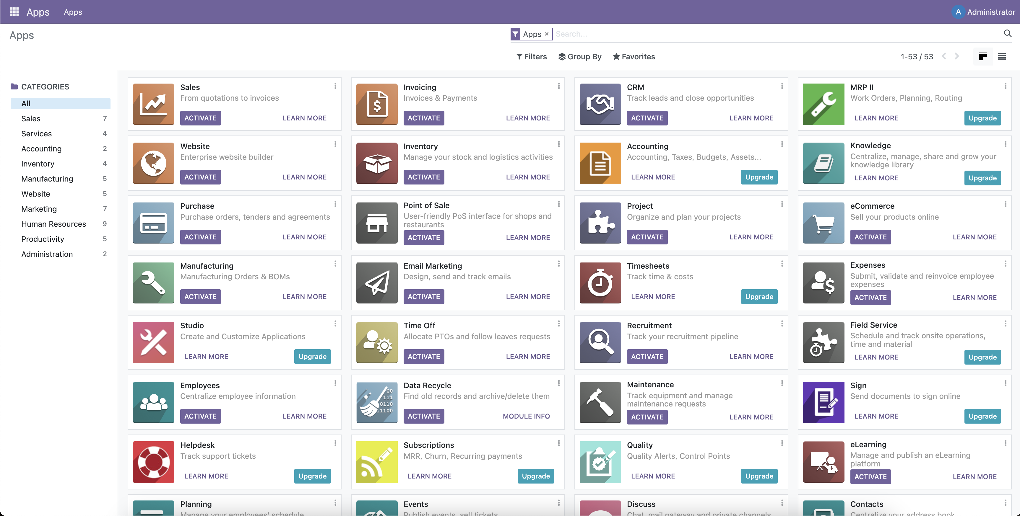 Odoo Screenshot